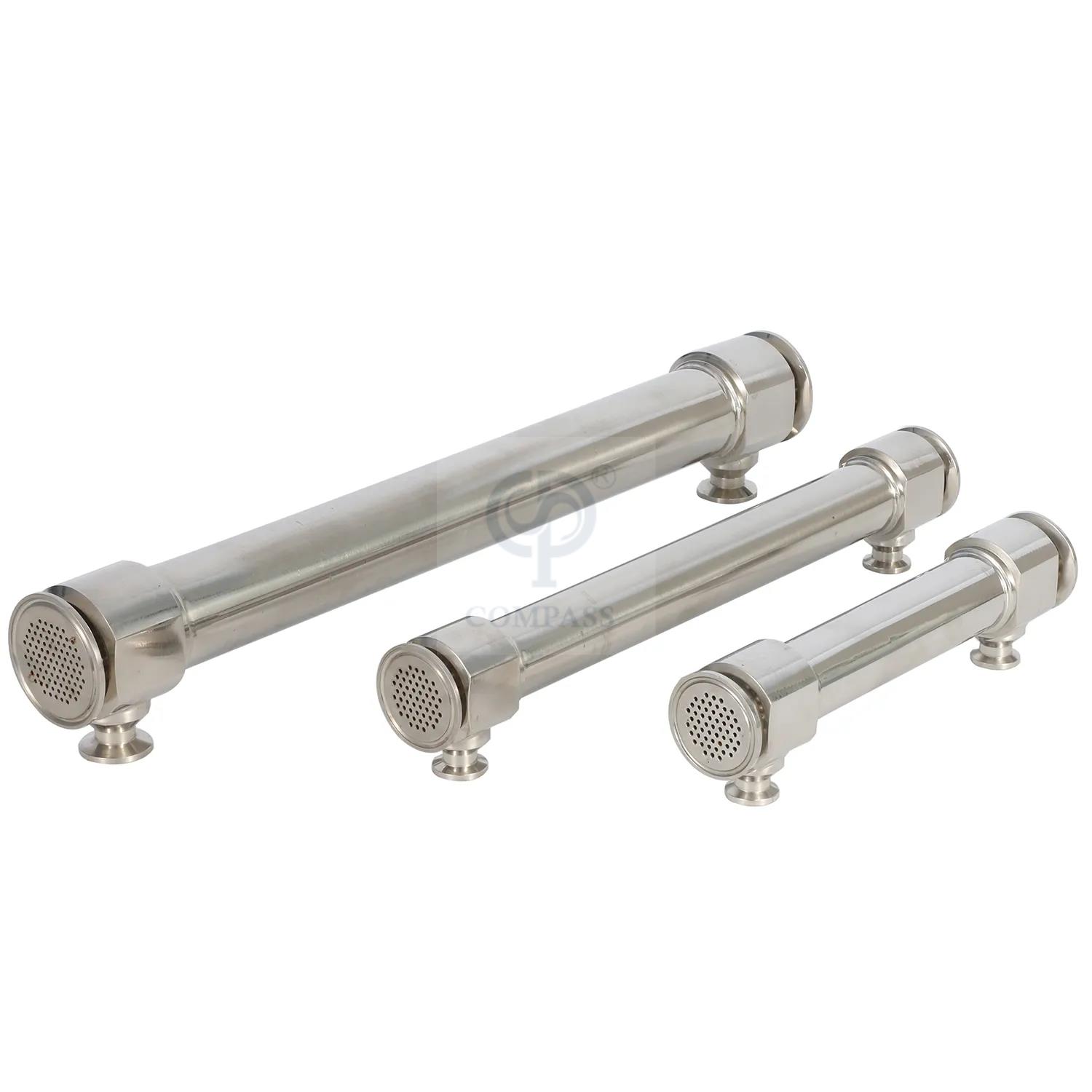Intercambiador de calor de tubo doble de paso simple o rosca lateral de carcasa de acero inoxidable SS316L y SS304