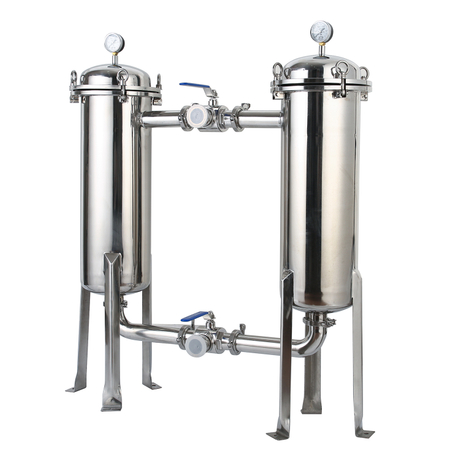 SS304 SS316L Filtro de bolsa dúplex de acero inoxidable sanitario para jugo líquido Cerveza Vino Leche Sistema de purificación