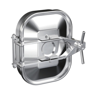 Escotilla rectangular de acero inoxidable 304 de 435 * 535 mm con superficie pulida de espejo